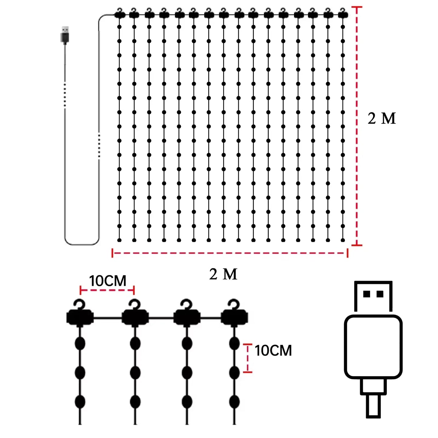 Smart Curtain Lights- With Bluetooth and Remote 2